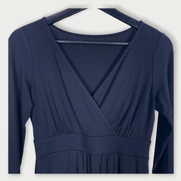 Eileen Fisher Black Long Sleeve Fit Flare Casual Dress Small Petite - Picture 2 of 12